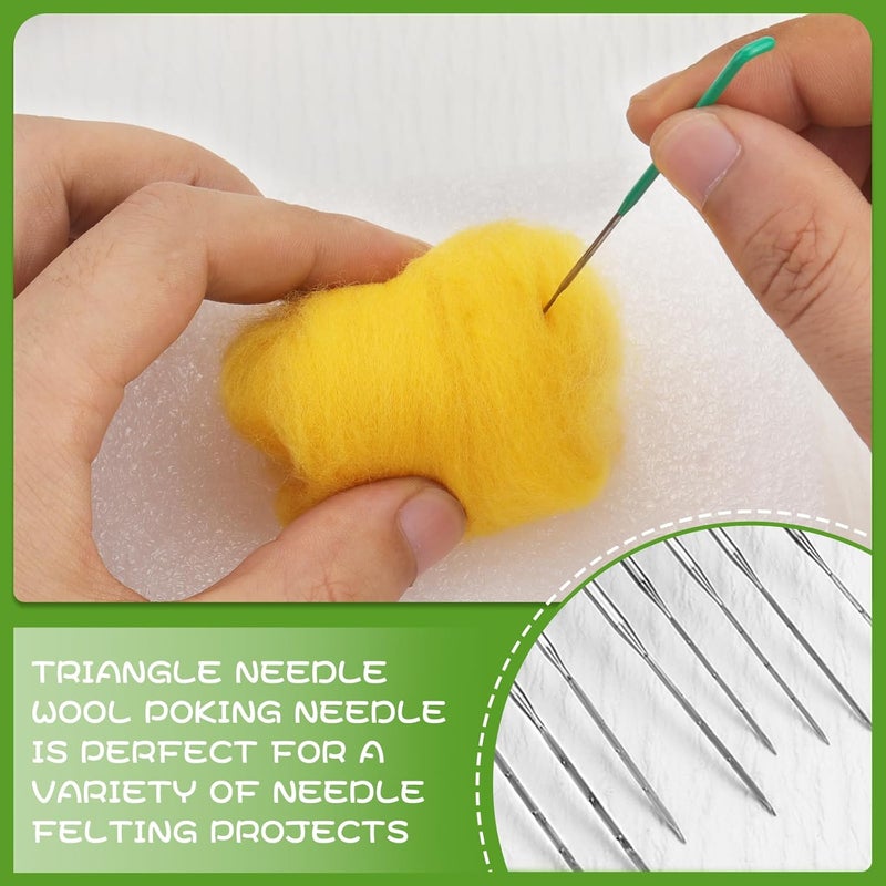 Mayboos 35 Pcs Needle Felting Needles,Wool Felting Supplies with 4 Types Star,Twisted,Cone,Triangular Felting Needles Color Coded Wool Felting Needles Tool Kit with Needle Box - Image 3